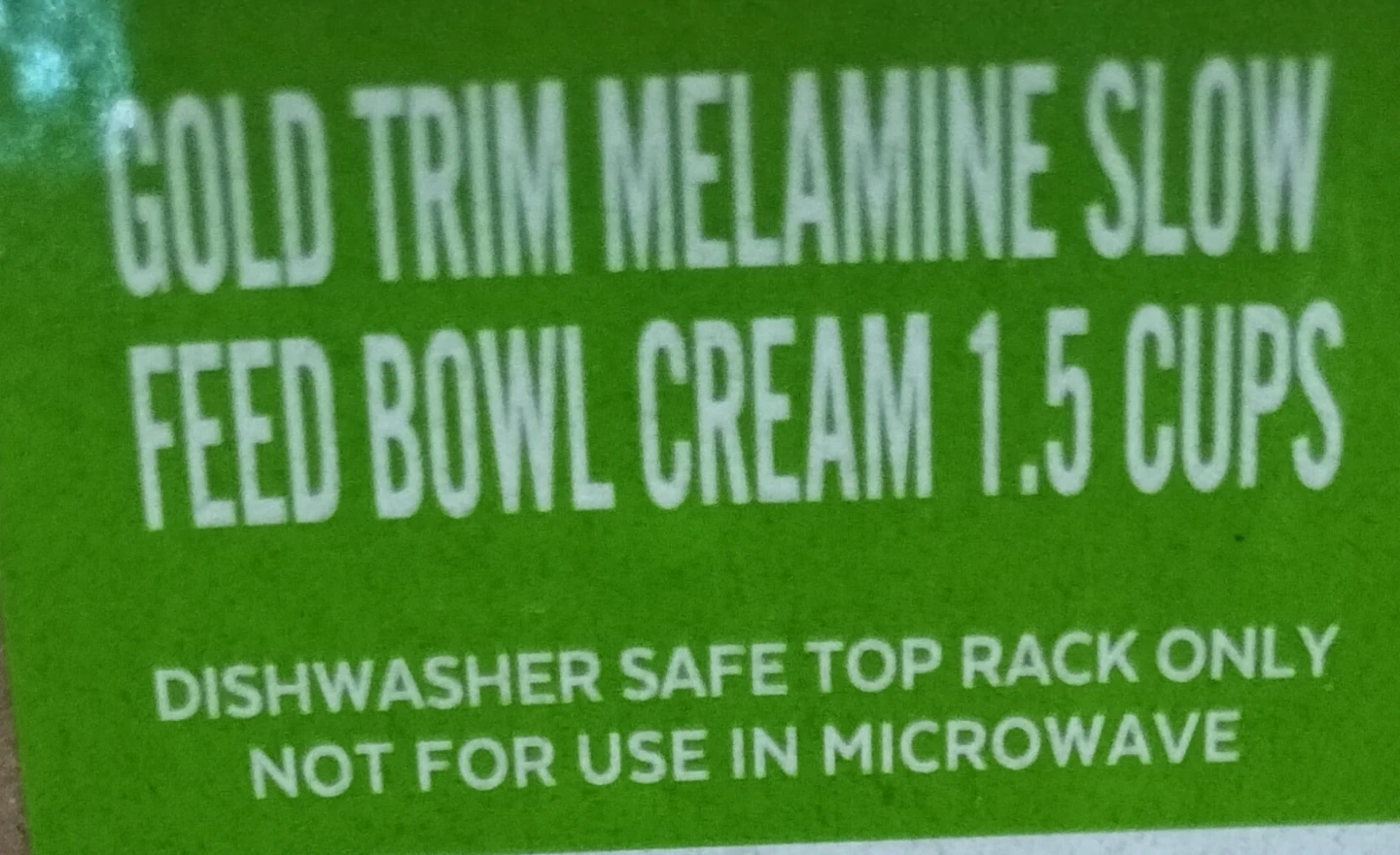 Gold Trim Melamine Slow Feed Bowl - Cream, 1.5 Cups - photo 2