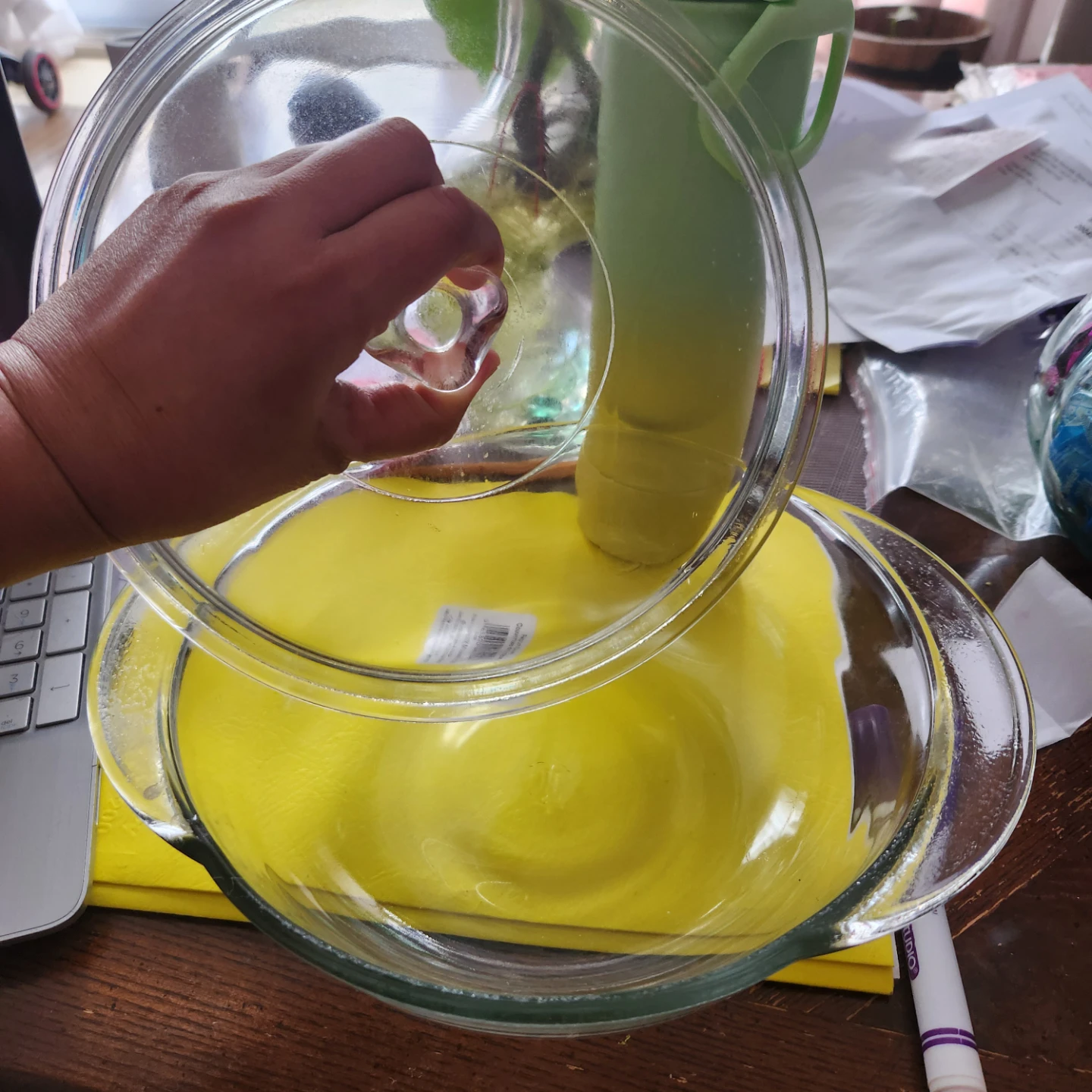 Glass Mixing Bowl with Lid - photo 3