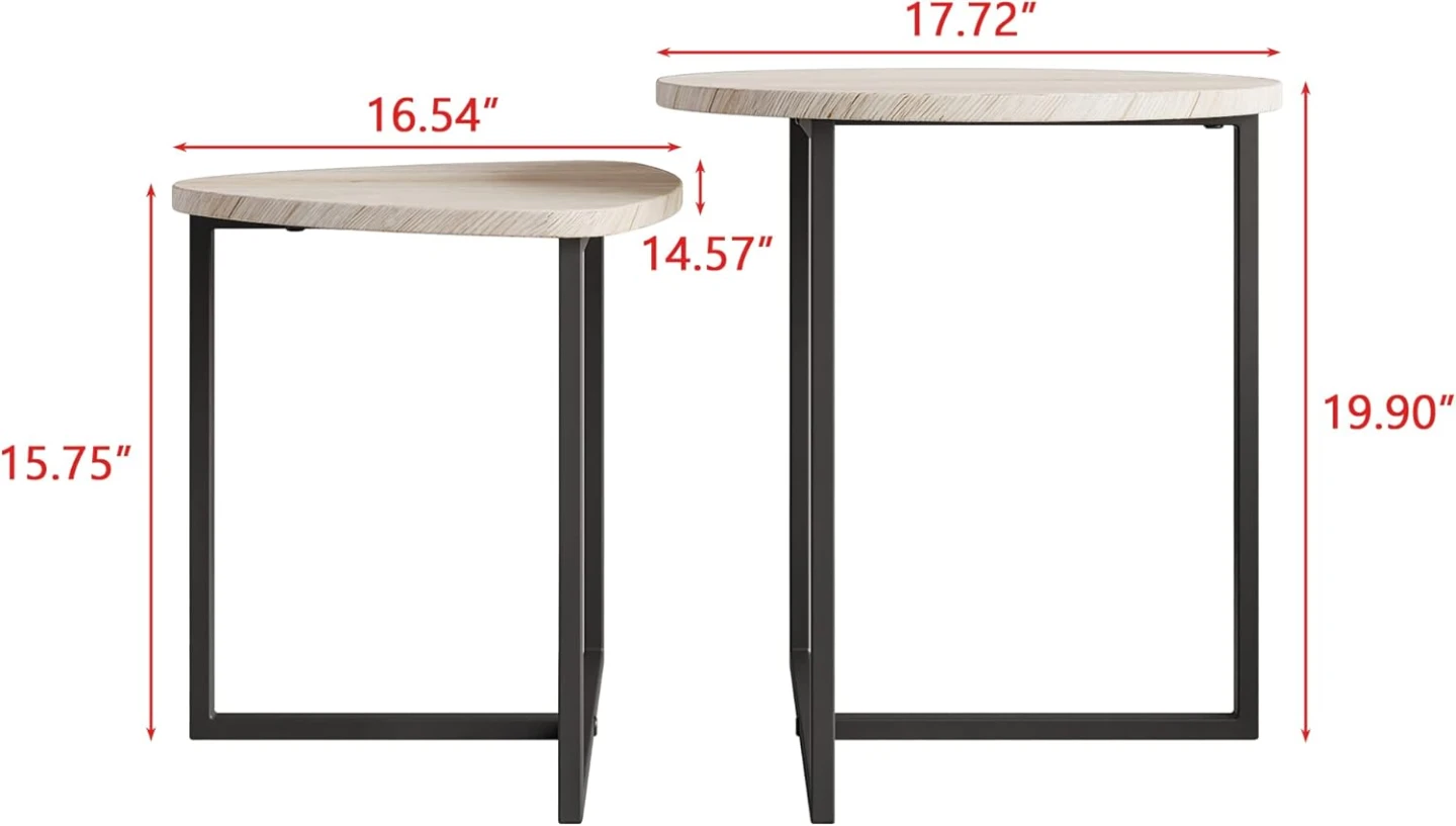 Small Round Coffee Table,Set of 2 End Tables - photo 2