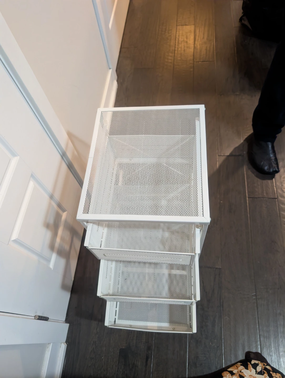White 3-Tier Mesh Drawer Storage Cart