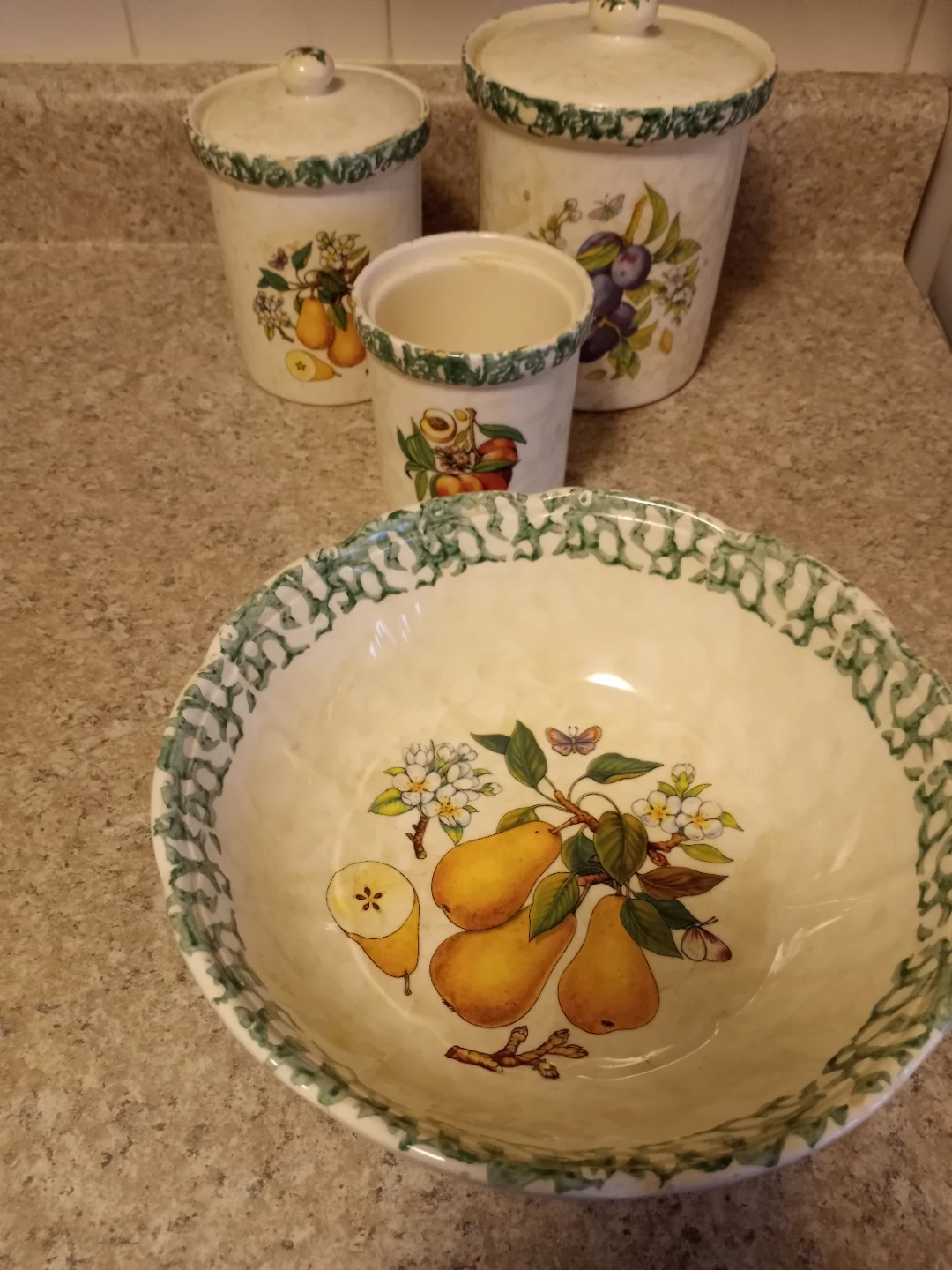 Fruit Decorated Ceramic Canister Set