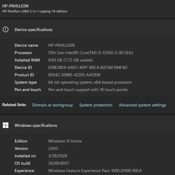 2023 Touch i5 12th 512gb SSD Win11 HP Pavilion x360 14" 2-in-1 - photo 5