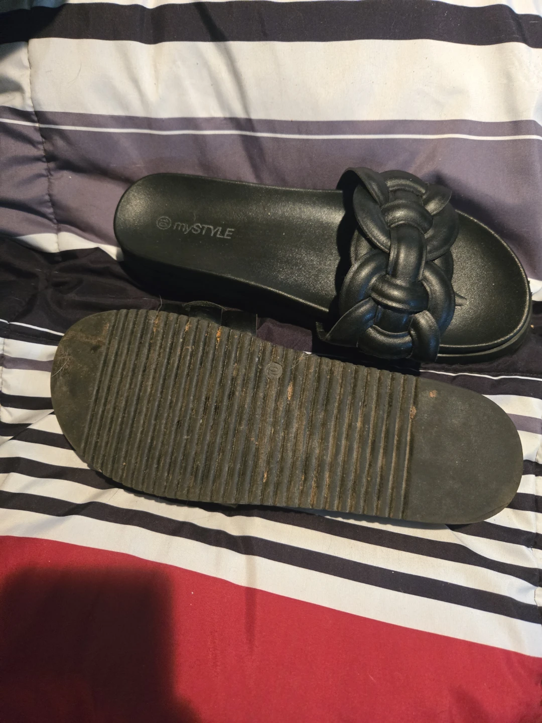 Black MyStyle Slide Sandals and Silver Michael & Gordons Heels - photo 2