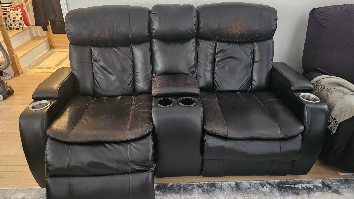 2-Seater Recliner Sofa with Cup Holders - photo 2