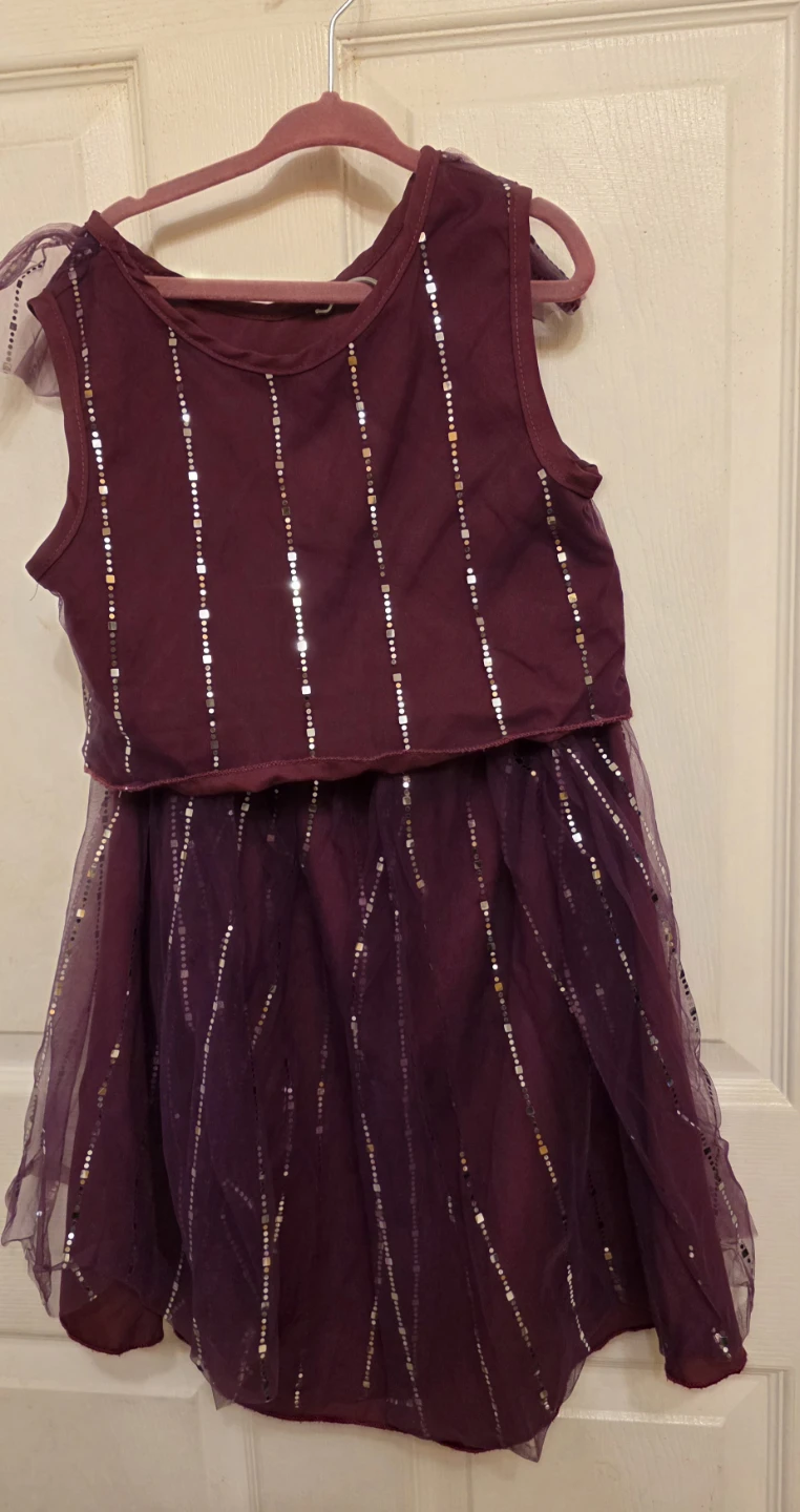 Girls' Purple Sequin Tulle Costume Dress - photo 3