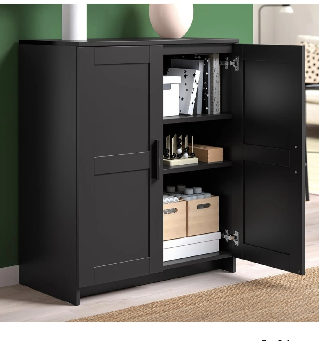 IKEA BRIMNES Cabinet with Doors – Black Storage Cabinet - photo 2