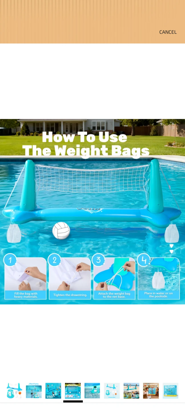JOYIN Inflatable Pool Float Set Volleyball Net & Basketball - photo 5