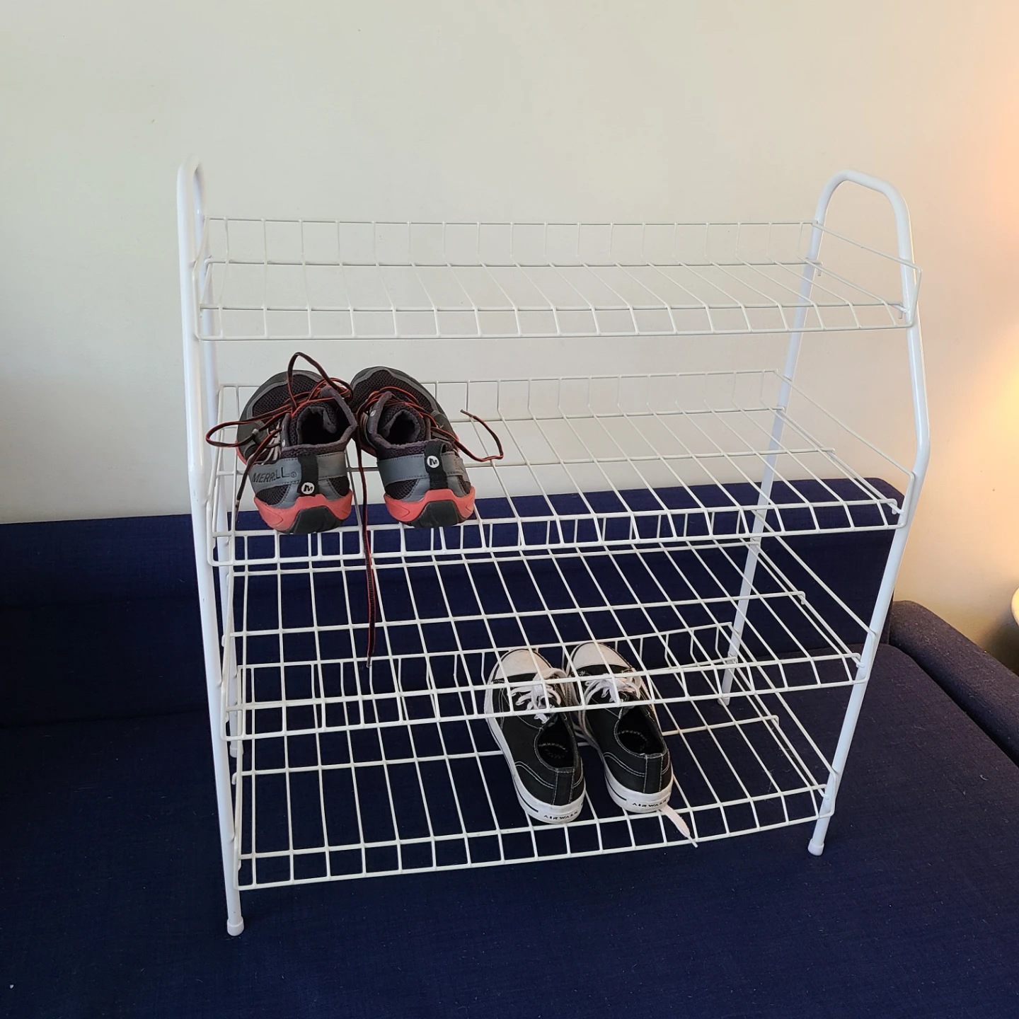 White 4-Tier Wire Shoe Rack Organizer - photo 2