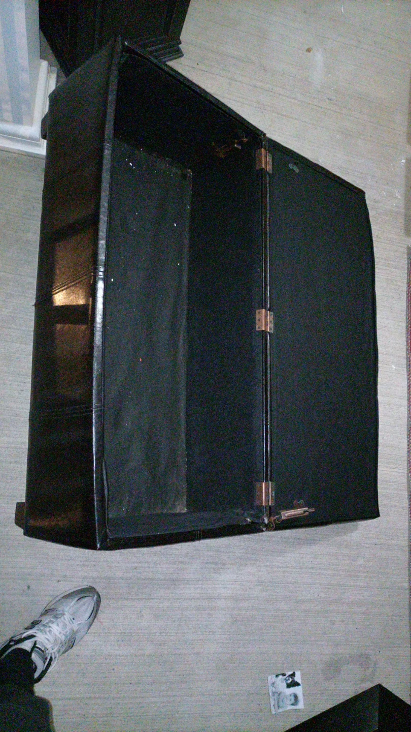 Black Faux Leather Storage Ottoman Bench - photo 2