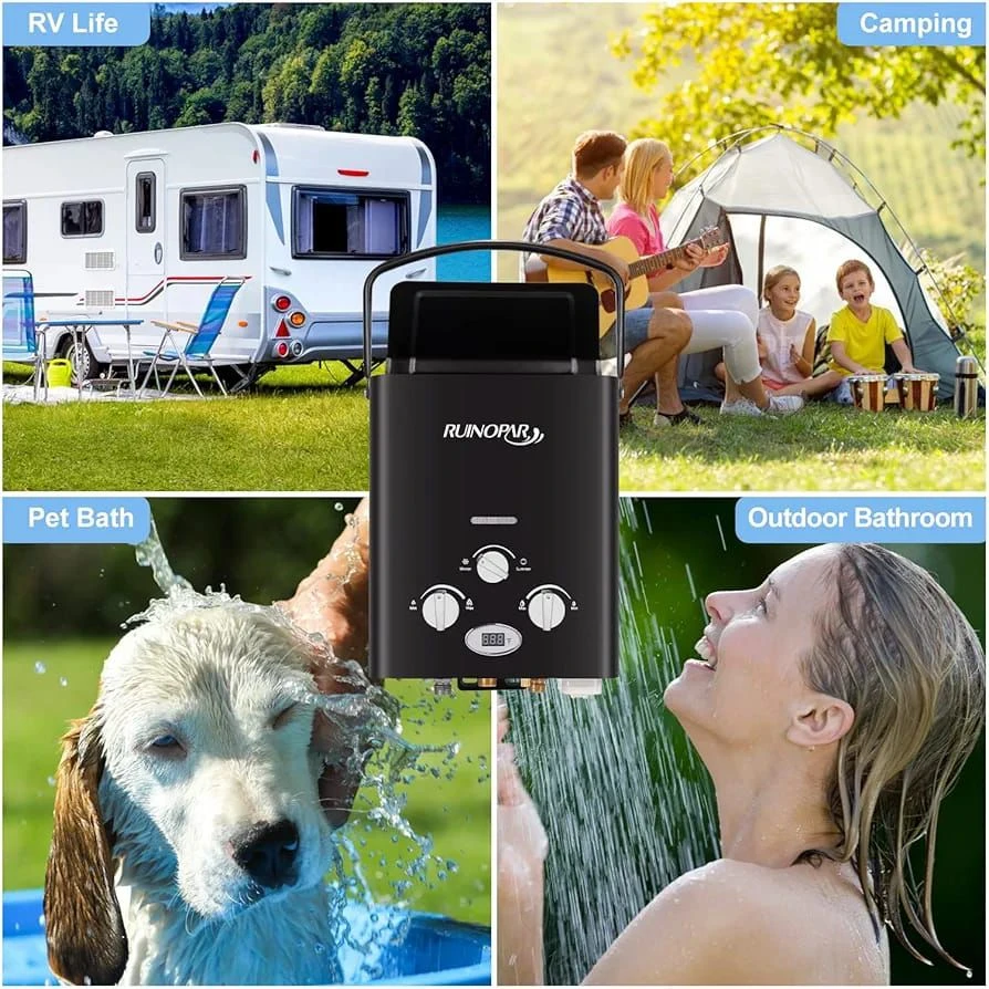 RUINOPAR Portable Outdoor Gas Water Heater Tankless