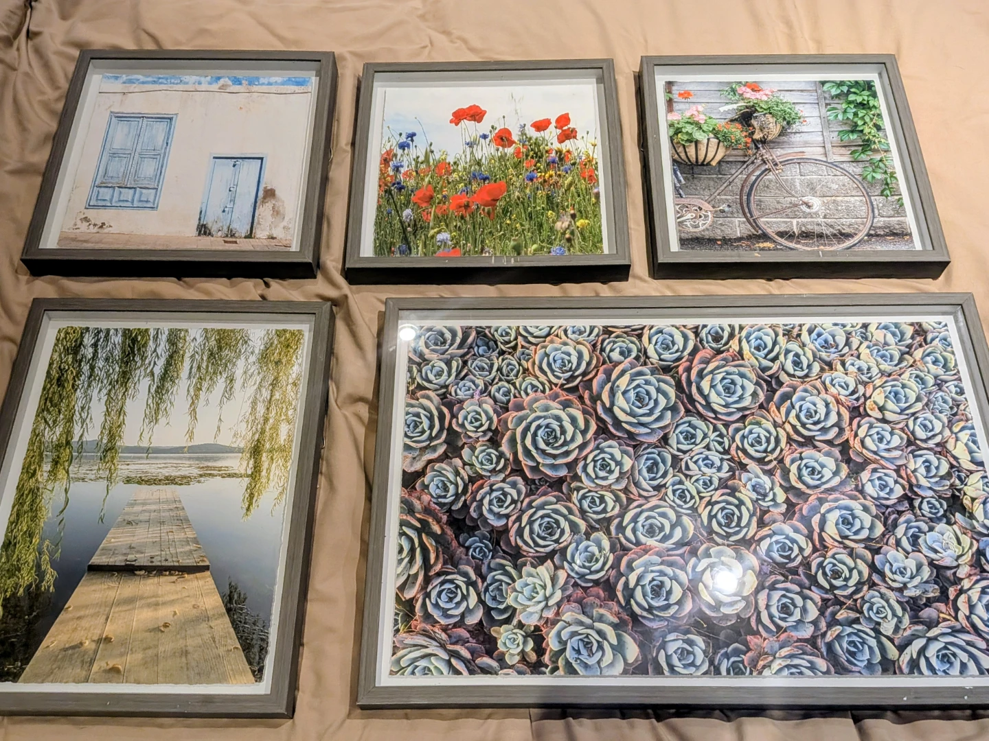 Framed landscape photos 5pc set