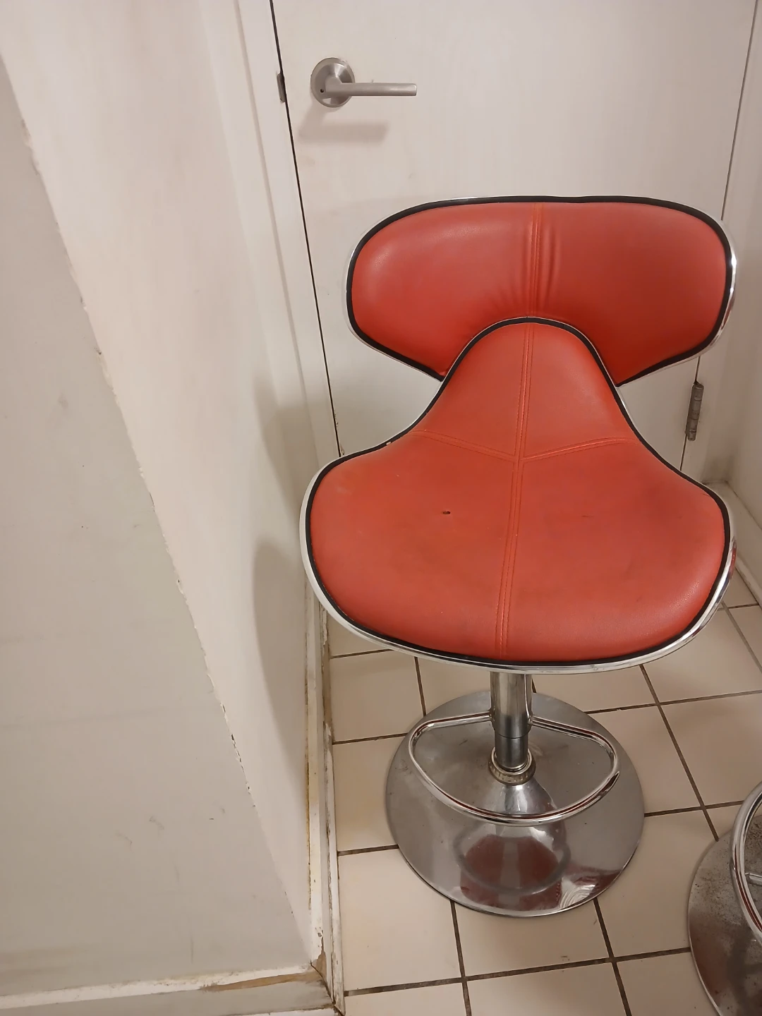 Red Adjustable Bar Stool