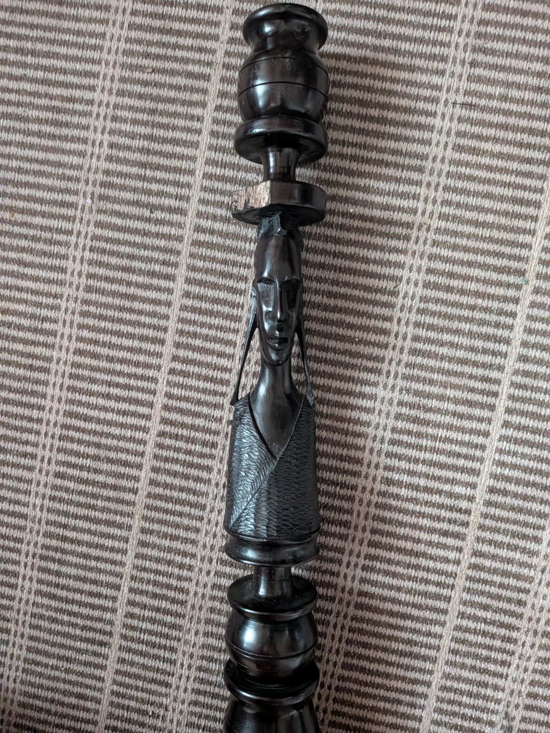 Wooden Carved Figurine Candle Holder - photo 2