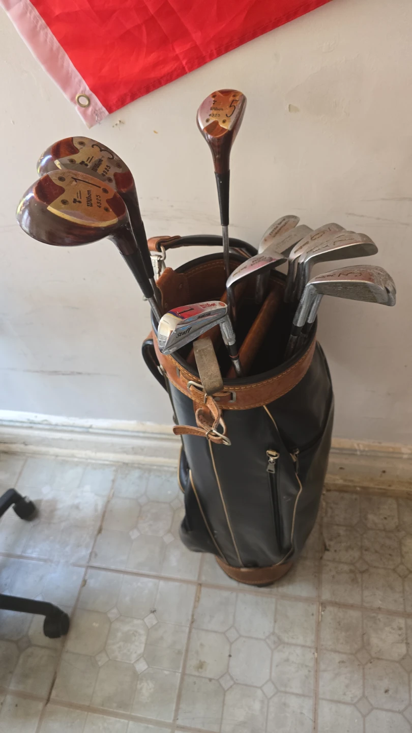 Vintage Wilson Golf Club Set with Golfers Gold Accessory