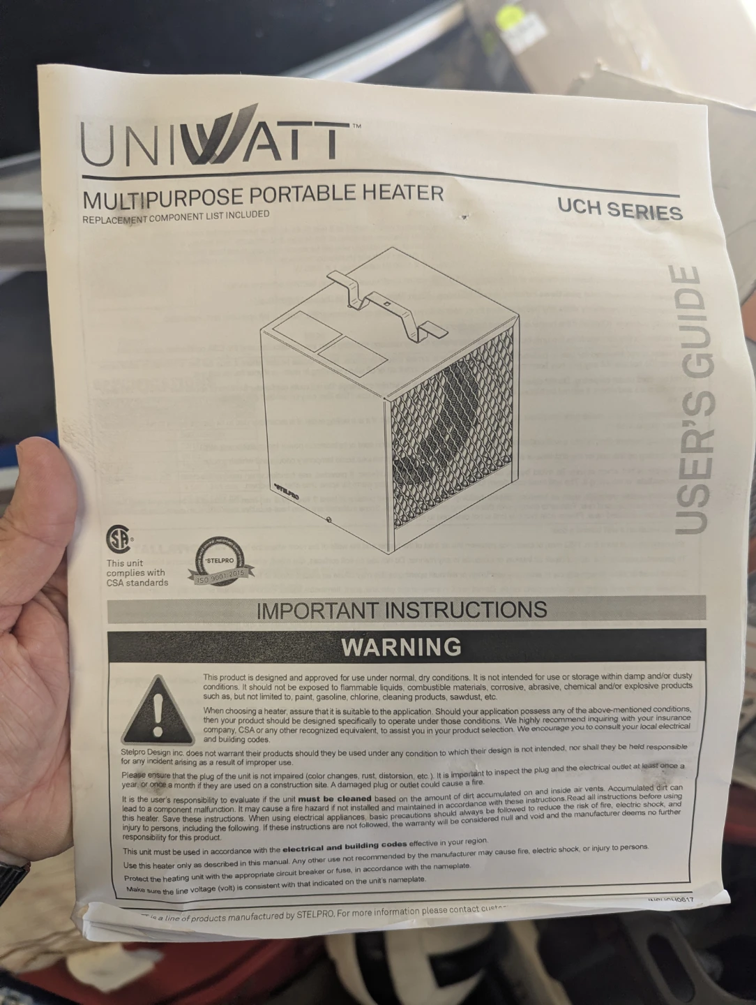 Uni-Watt Portable Heater 4800W UCH48T - photo 3