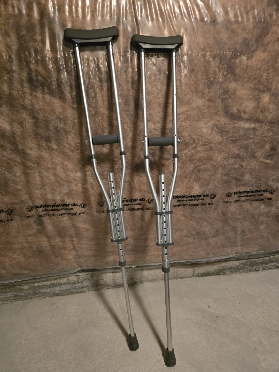Pair of Adjustable Aluminum Crutches