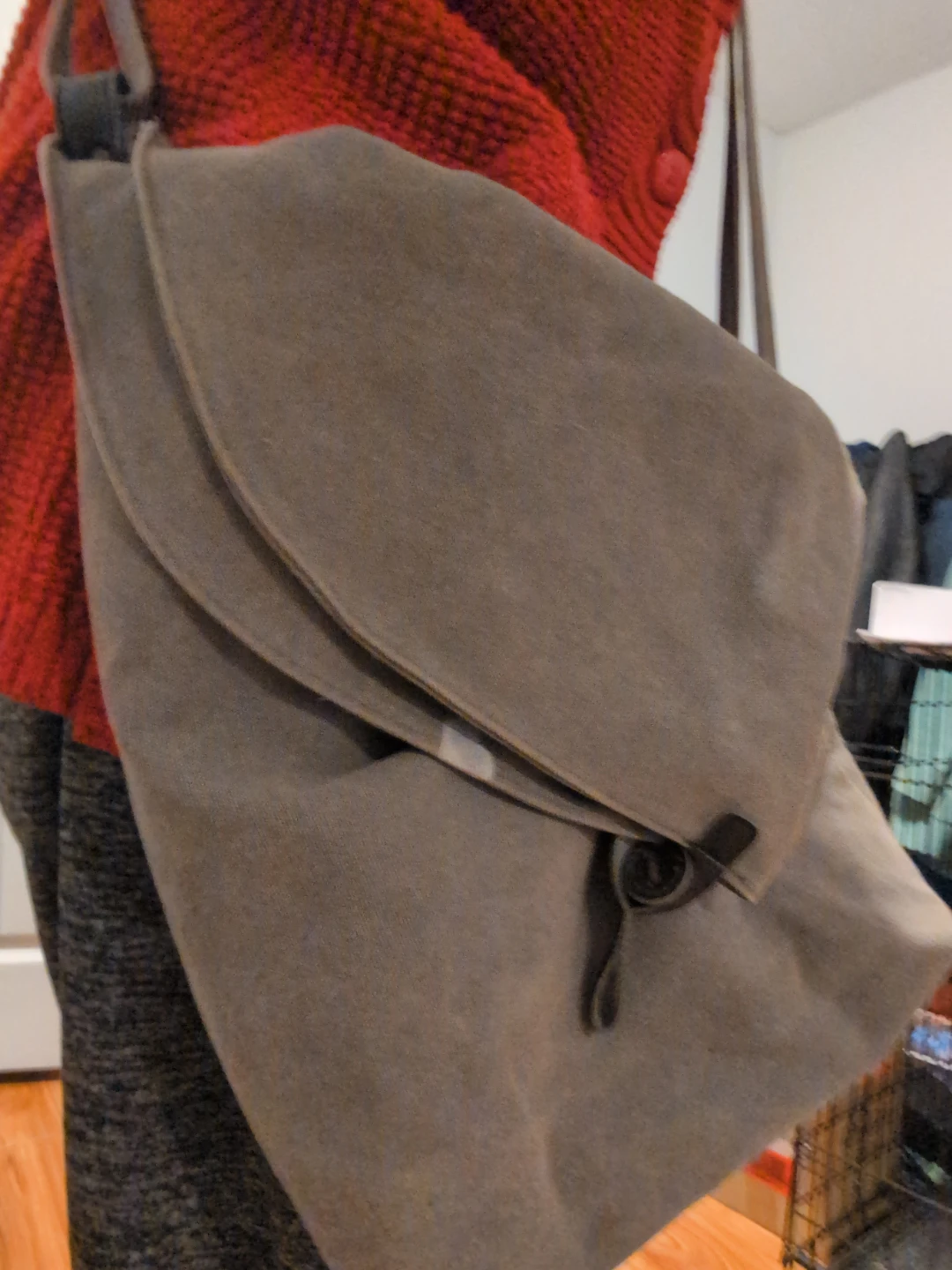 Canvas Messenger Bag - Grey