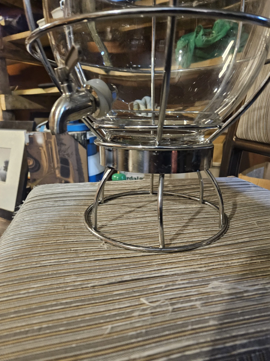 Glass Beverage Dispenser with Metal Stand - photo 2