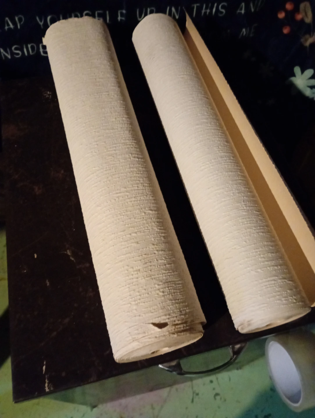 Two Rolls Textured paintable Wallpaper