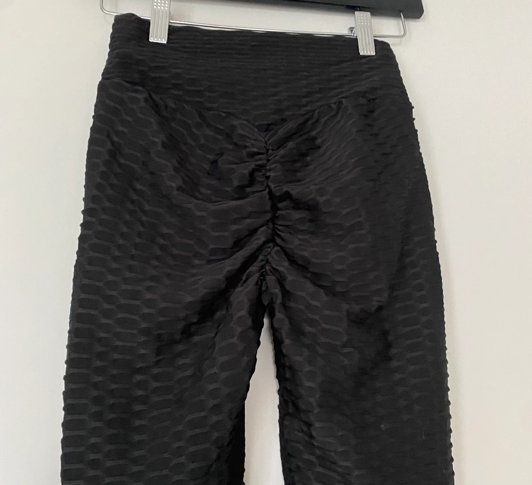 Black Textured High-Waisted Leggings - X's/small - photo 3