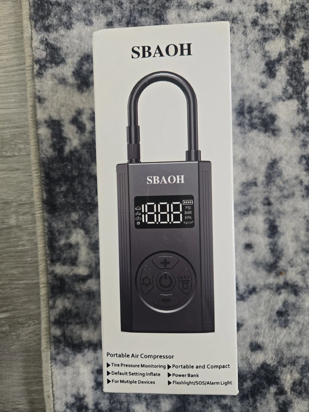 SBAOH Portable Air Compressor YD01 with Power Bank & Flashlight