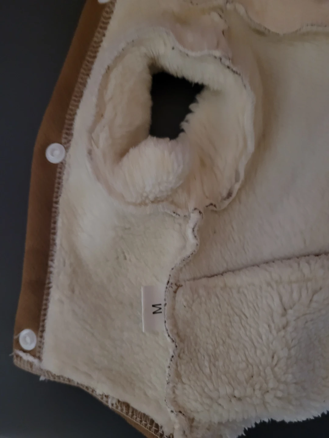 Brown Sherpa Lined Dog Jacket - Size M - photo 3