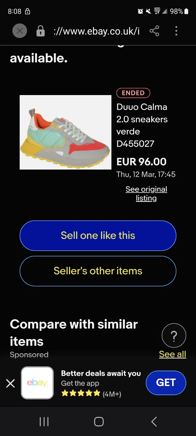 Duuo Calma 2.0 Sneakers 39/8.5W