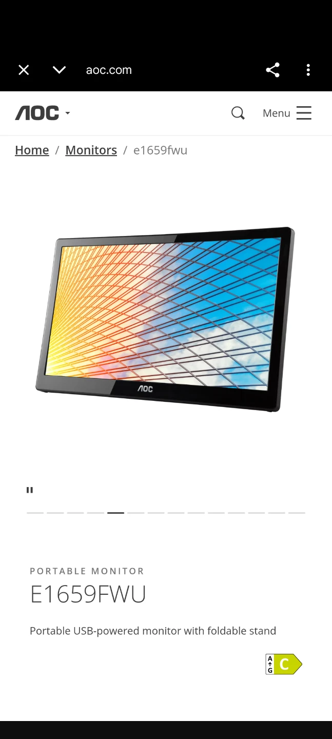 AOC E1659FWU 15.6" Portable USB Monitor