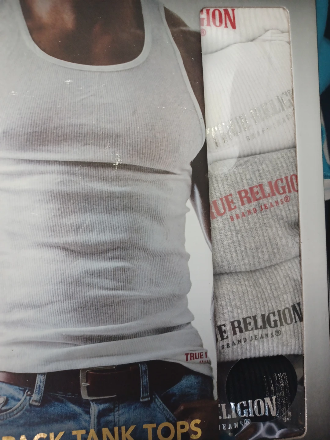 True Religion Men's Ribbed Tank Tops (3 Pack) - White/Grey