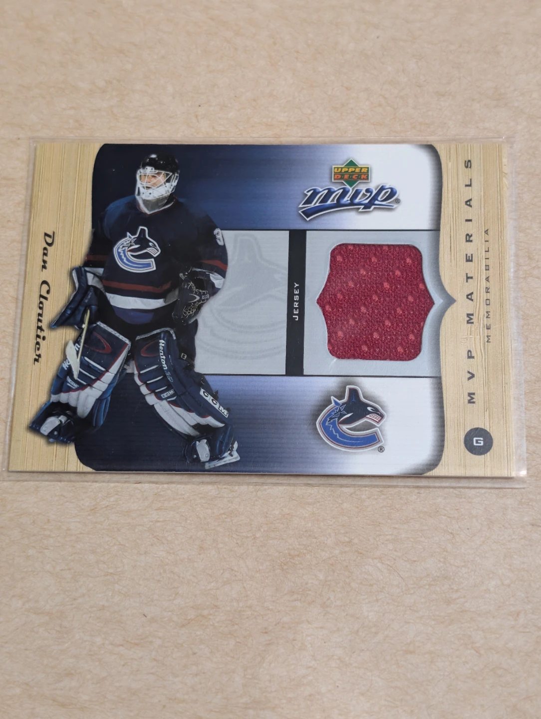 Upper Deck MVP Materials Dan Cloutier Jersey Card