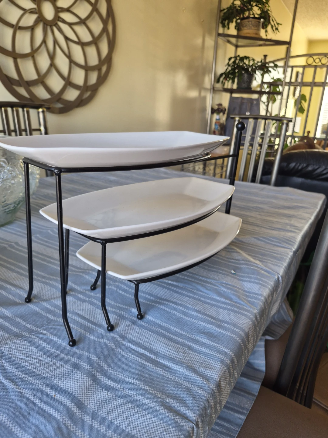 3-Tier White Serving Tray Stand