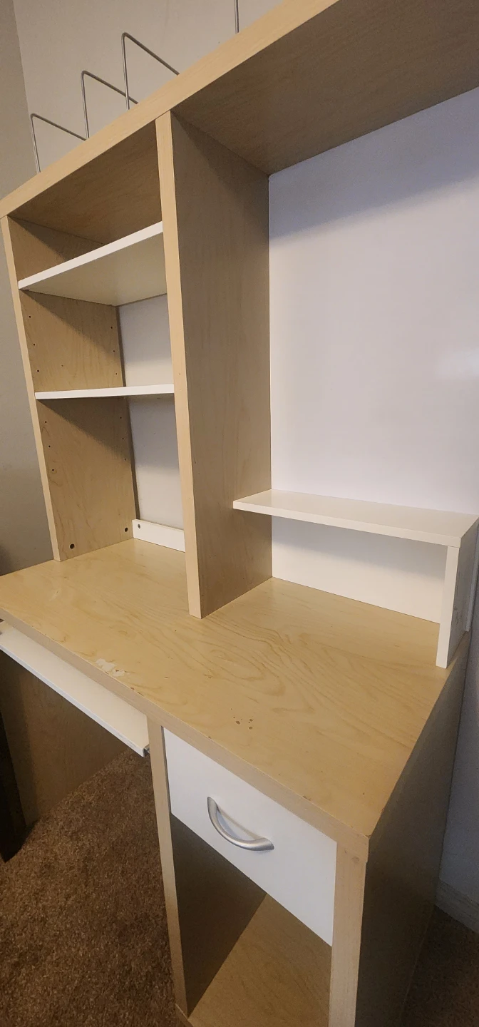 Computer Desk with Hutch and Drawer - photo 2