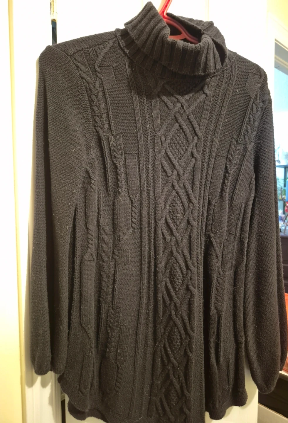 Style & Co Petite Black Cable Knit Turtleneck Sweater - photo 3