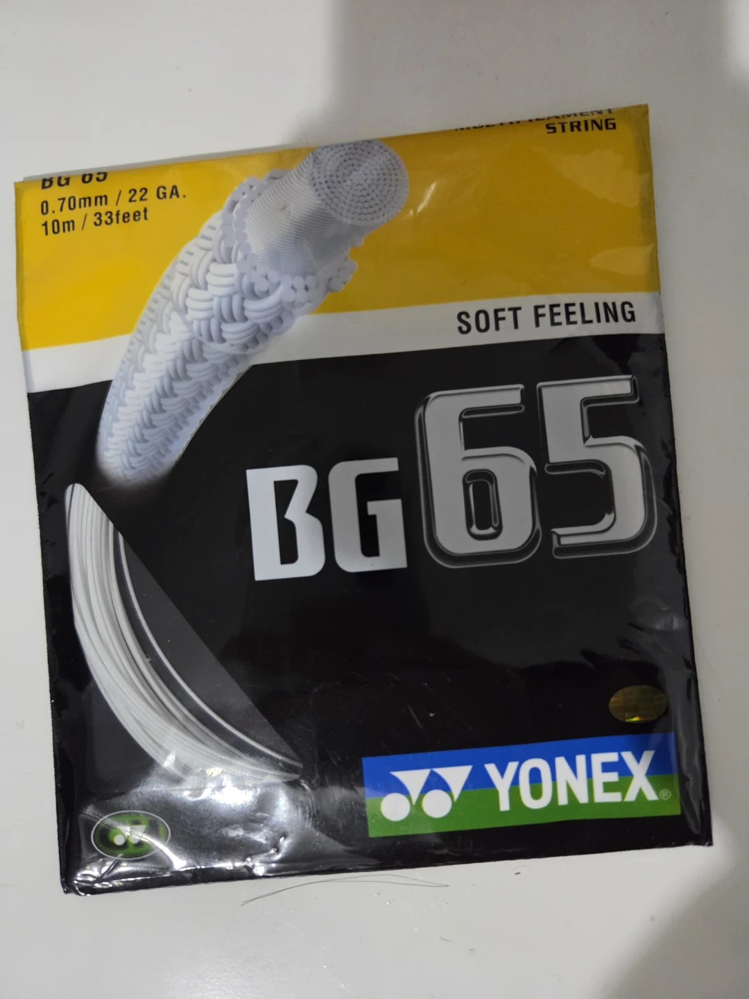 Yonex BG65 Badminton String 0.70mm 10m White