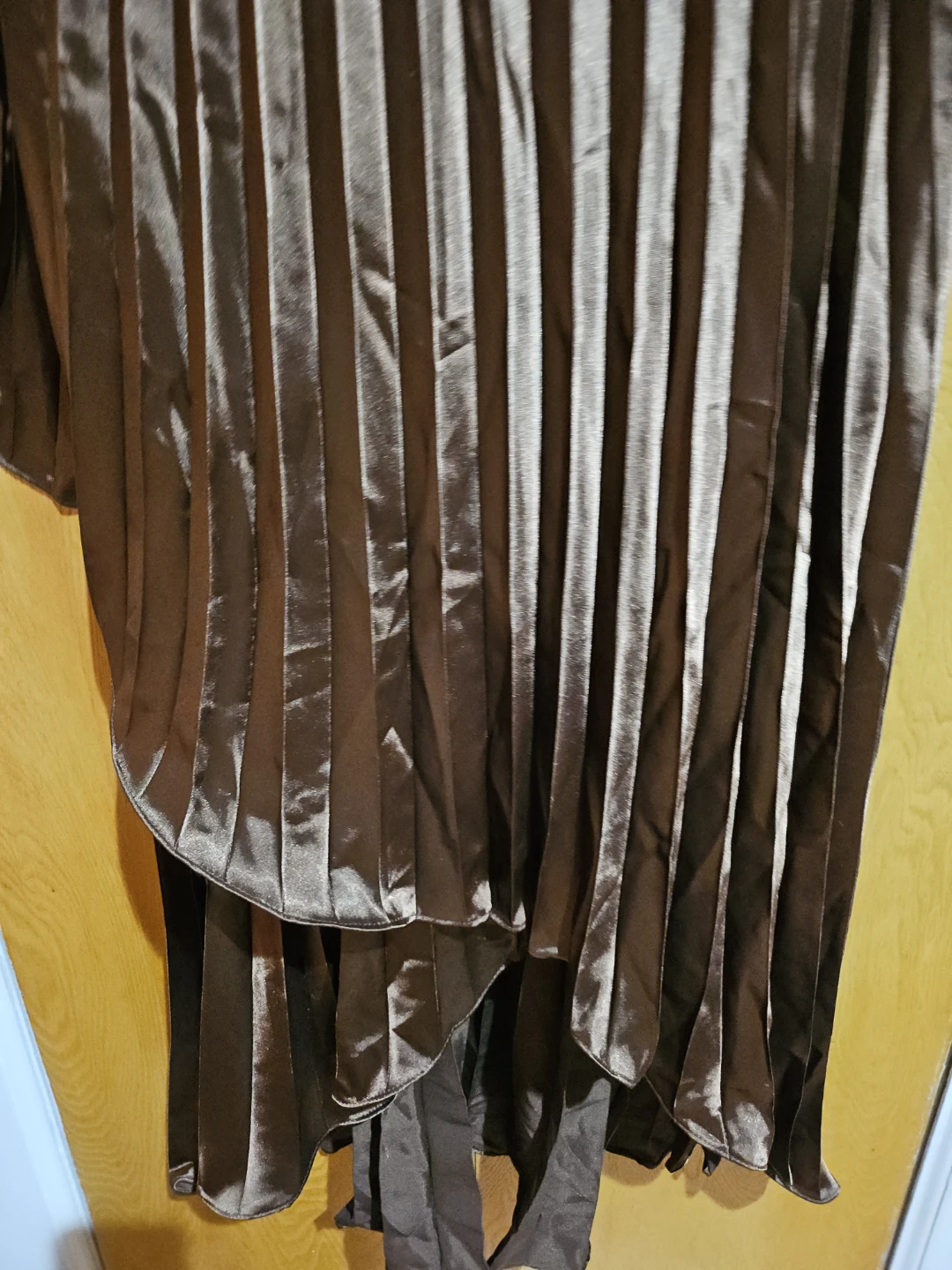 Women's Brown Halter Neck Pleated Dress - photo 3