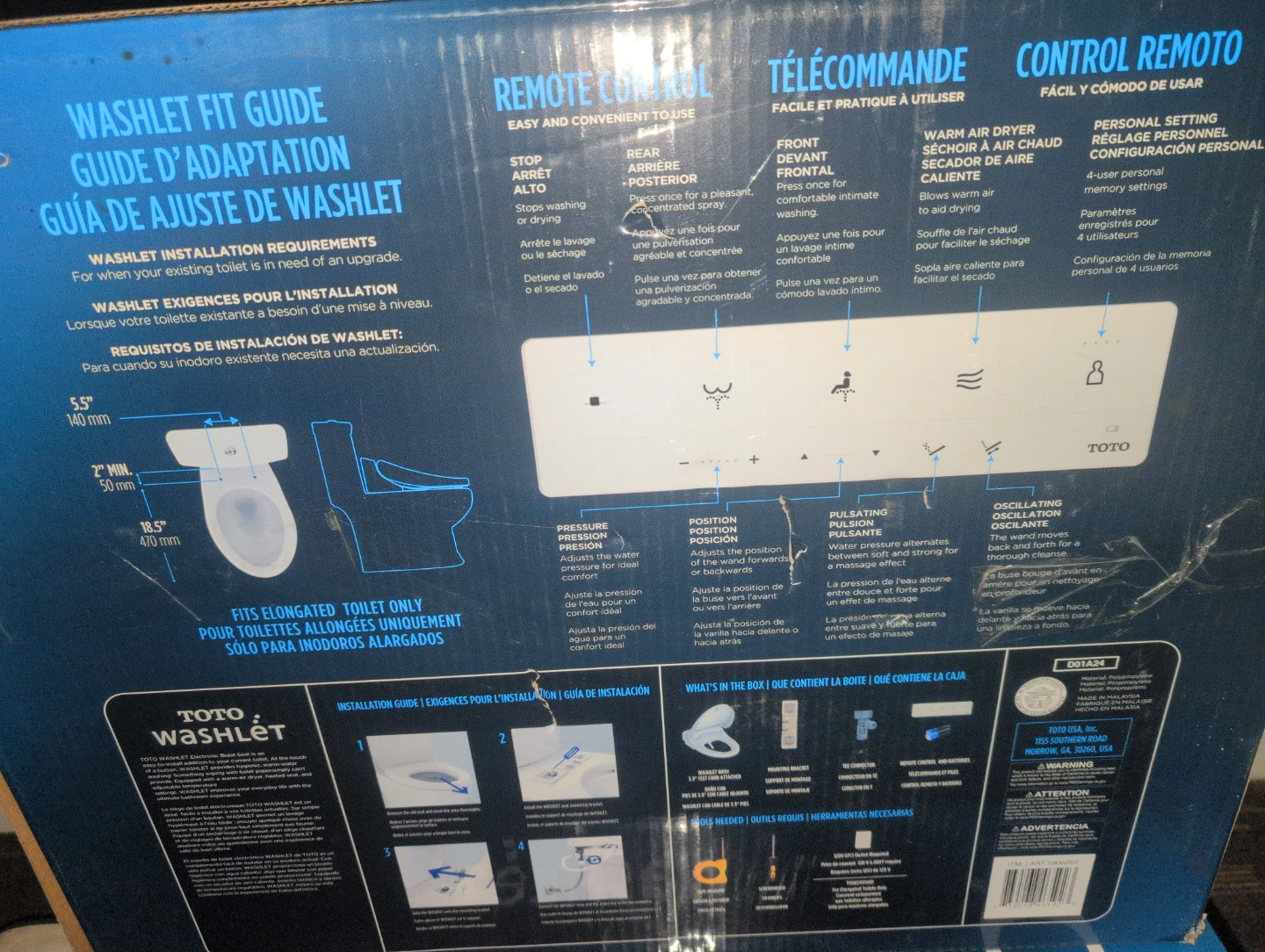 TOTO Washlet Toilet Seat Bidet - photo 5