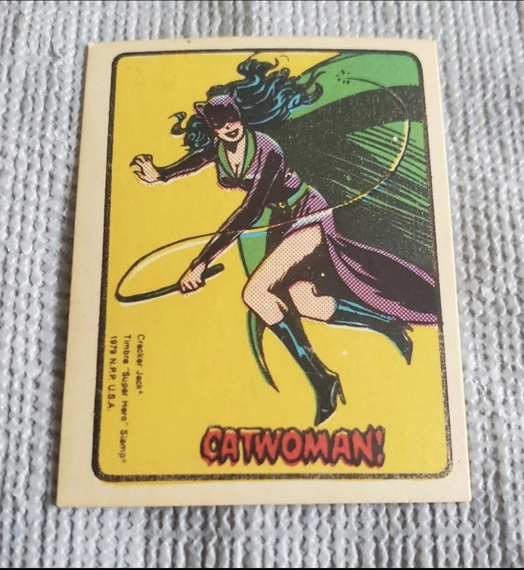 1979 Cracker Jack dc comics Catwoman stamp card