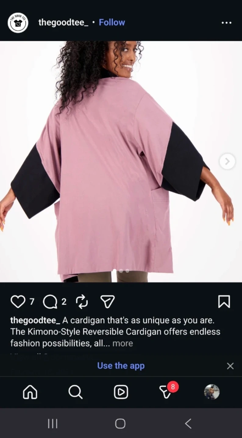 The Good Tee Kimono-Style Reversible Cardigan (BNWT, S/M) - photo 2