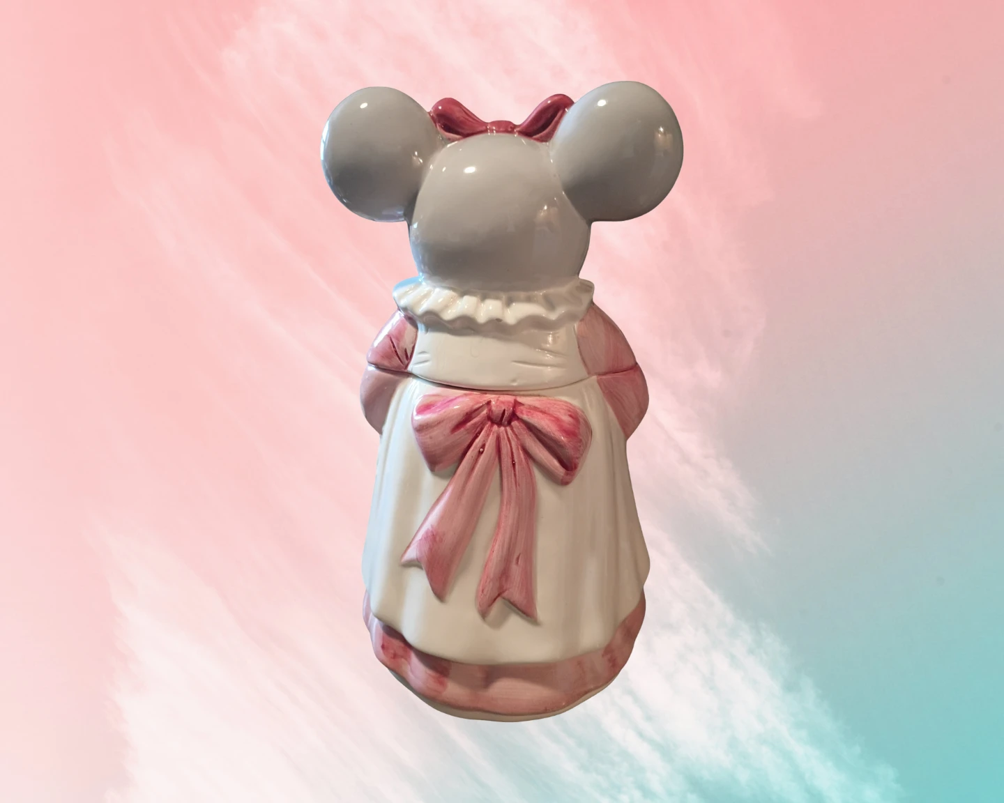 VINTAGE CERAMIC MELINDA MOUSE COOKIE JAR - photo 2