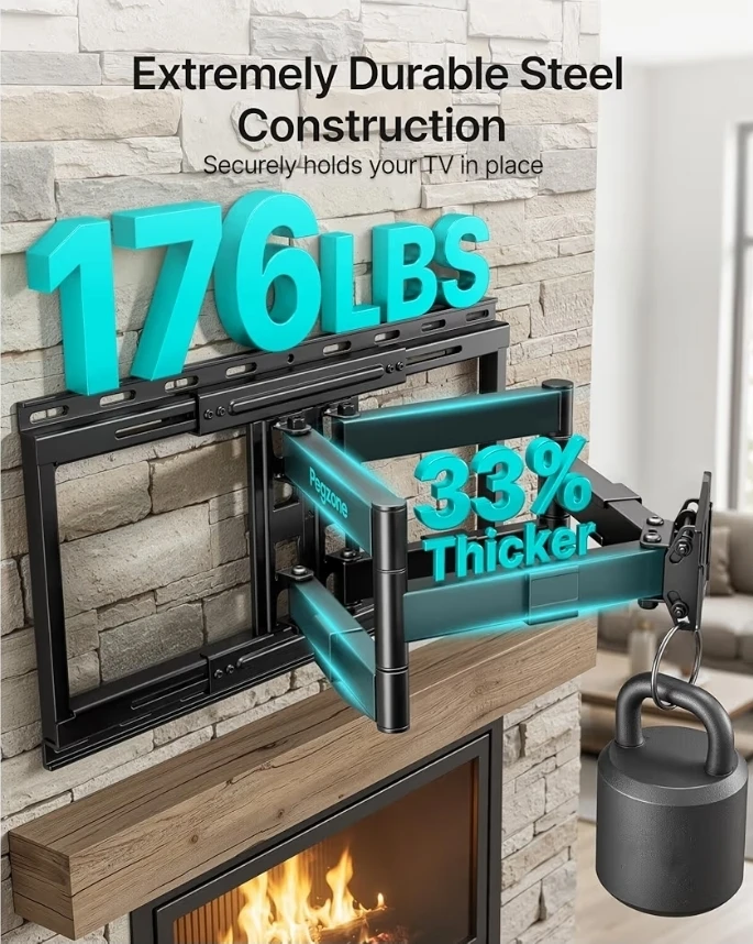Pegzone Full Motion TV Wall Mount for 37-90 Inch TVs - photo 4