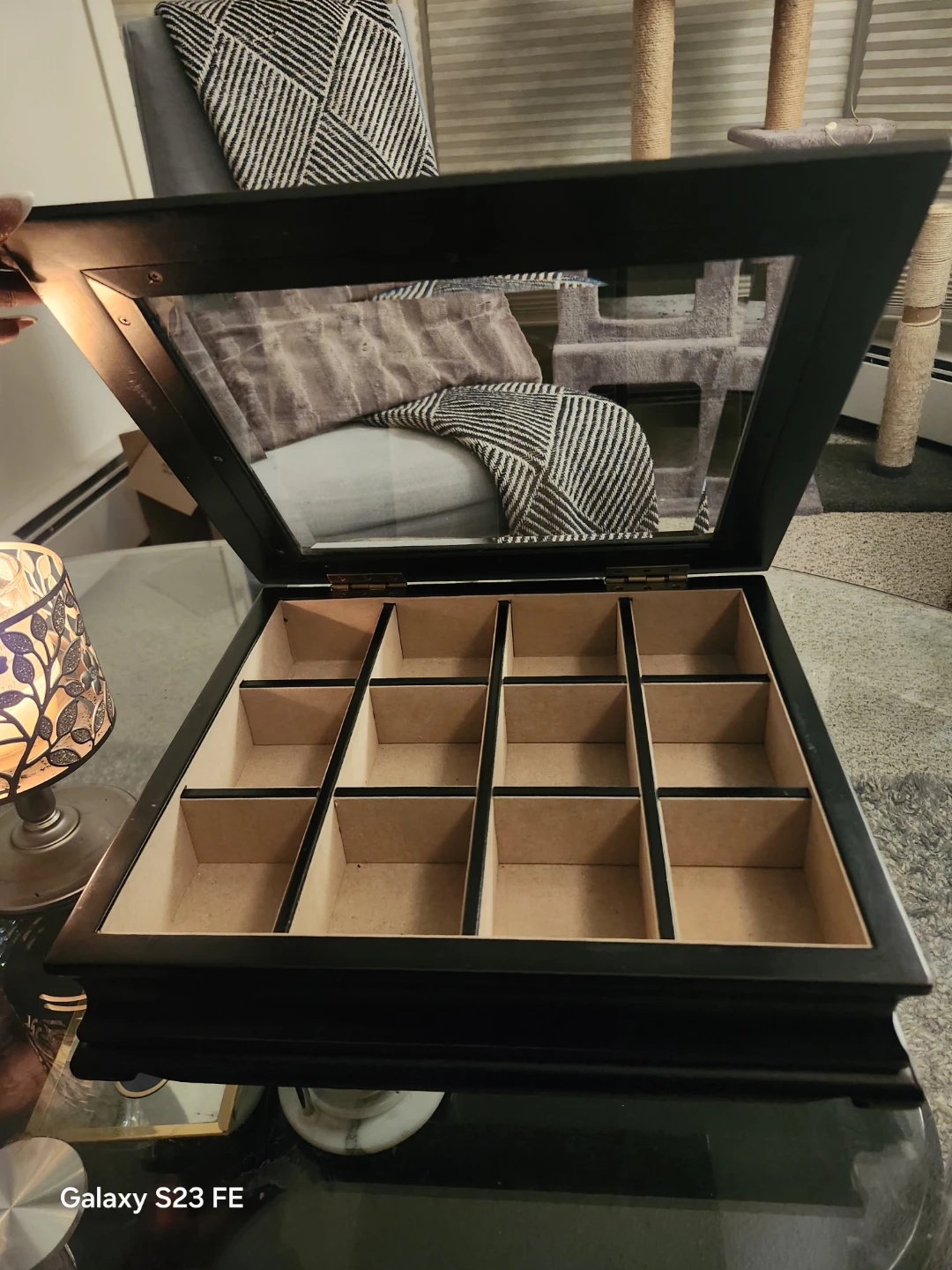 Black Wooden Jewelry Box with Glass Lid - photo 3