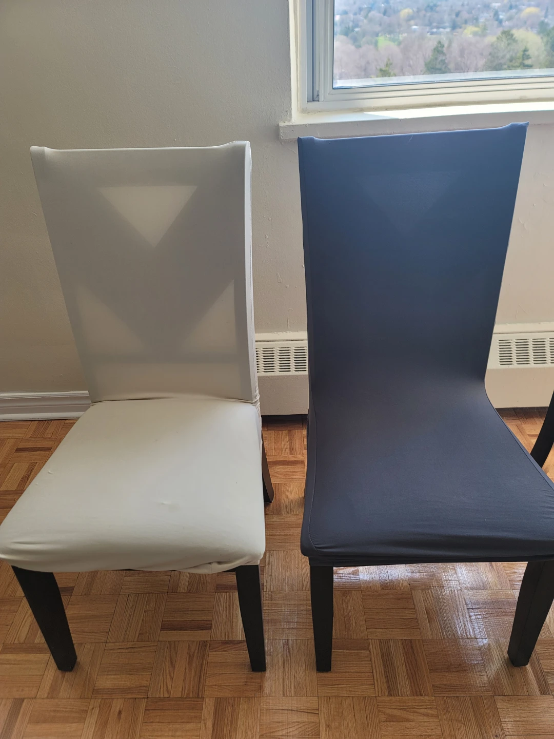 Set of 4 Black Dining Chairs with Covers - photo 4