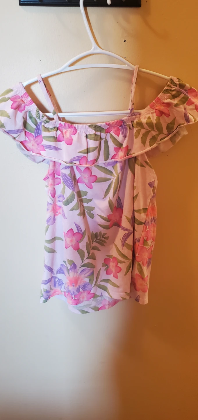 Off-the-shoulder floral blouse
