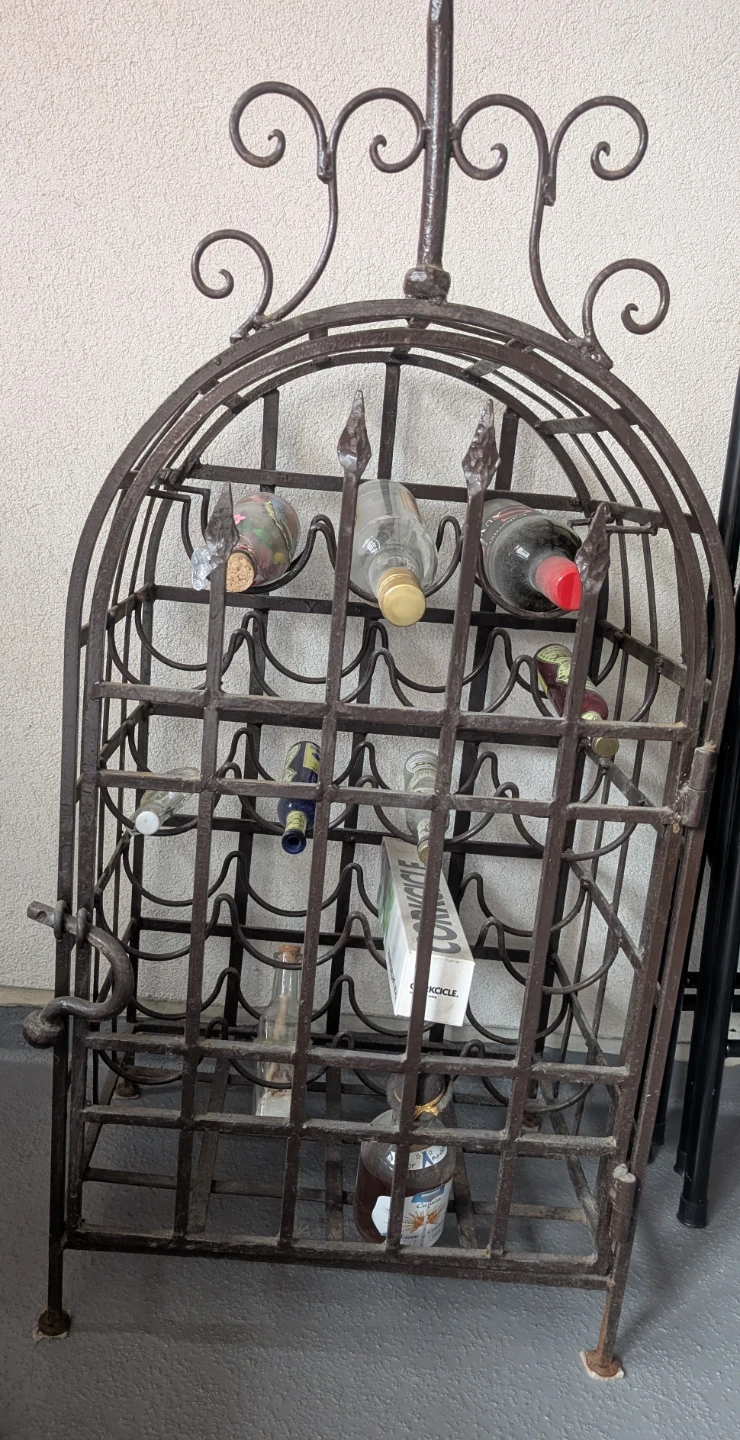 Vintage Iron Wine Rack Cage