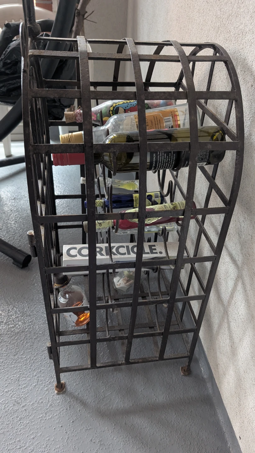 Vintage Iron Wine Rack Cage - photo 3