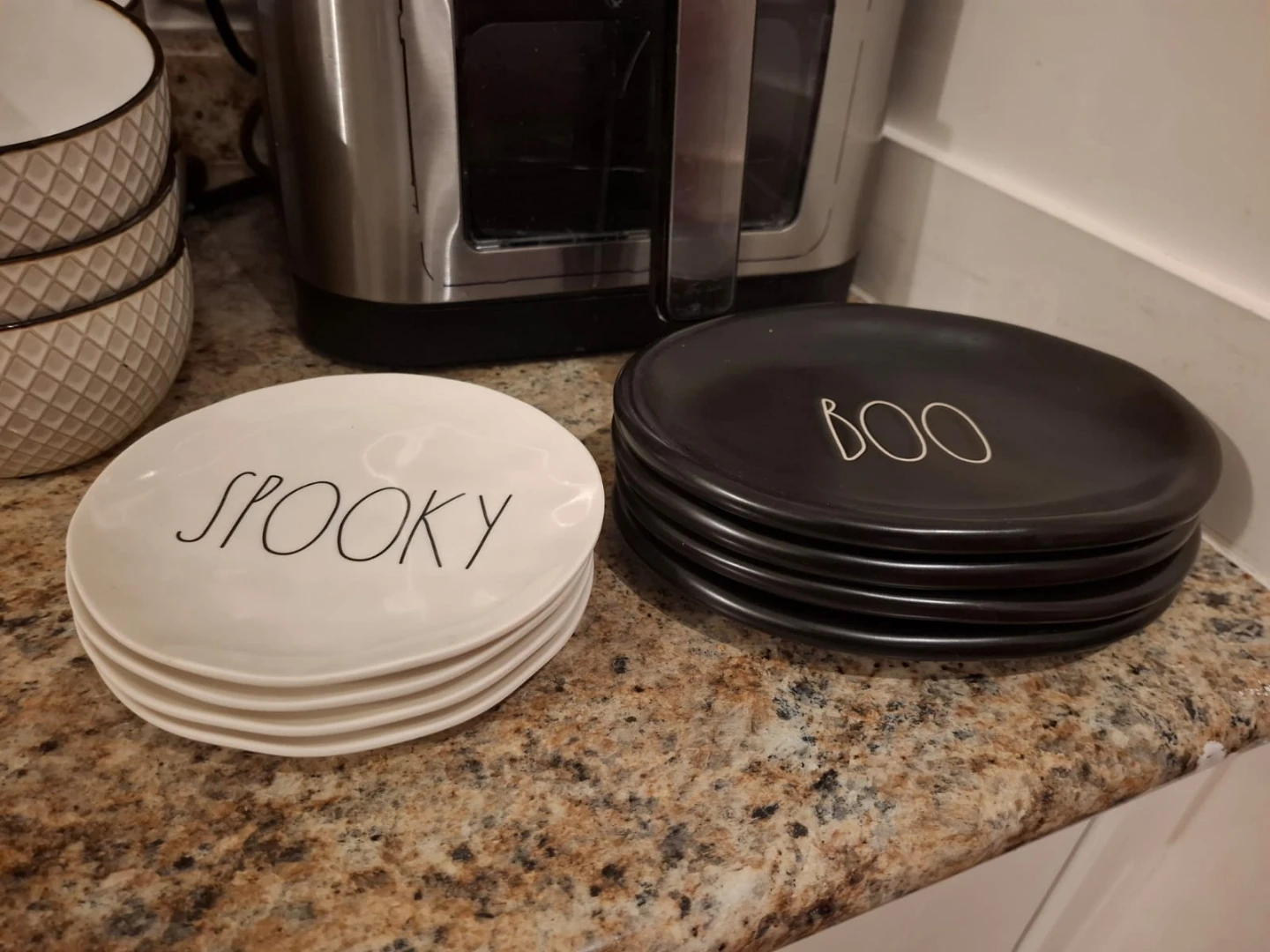 Rae Dunn Halloween Plates "Spooky" & "Boo"