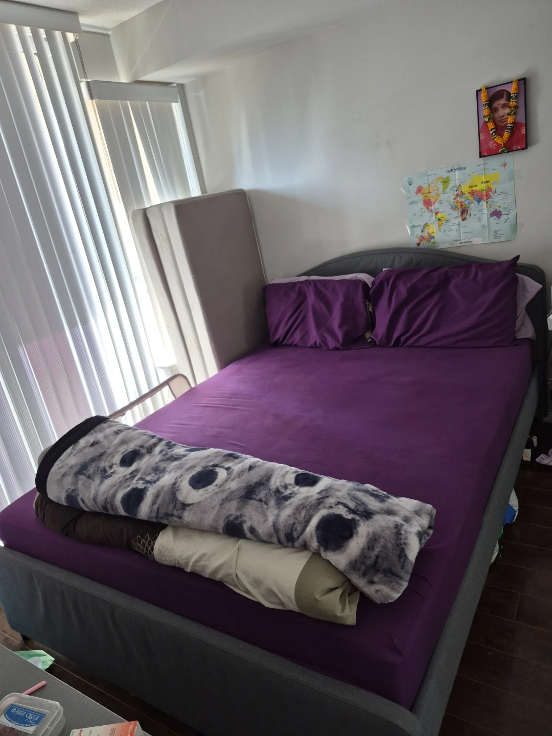 IKEA Queen Size Bed Frame with QUEEN BOX SPRING MATTRESS - photo 2
