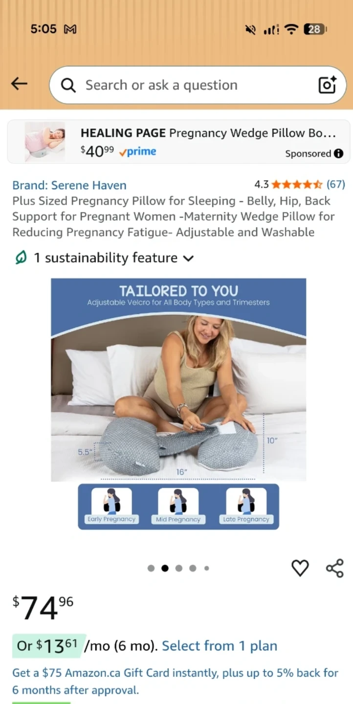 Serene Haven Plus Sized Pregnancy Wedge Pillow