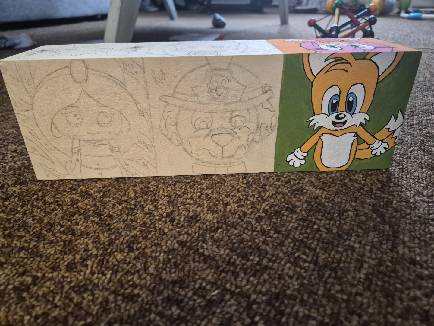 Wooden Storage Box with Cartoon Characters - photo 3