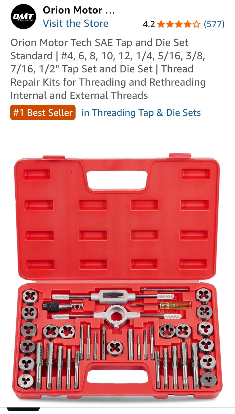 Orion Motor Tech SAE Tap and Die Set